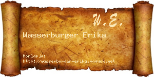 Wasserburger Erika névjegykártya